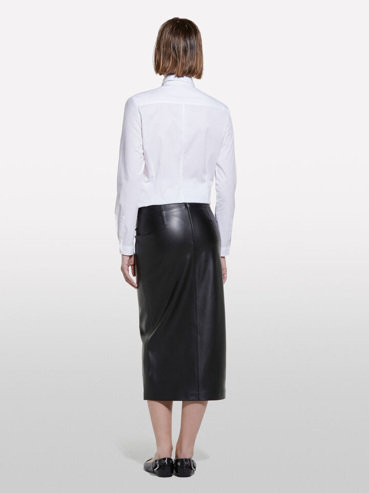 Pencil skirt with slit - women's midi skirts - Black | Sisley image number 3
